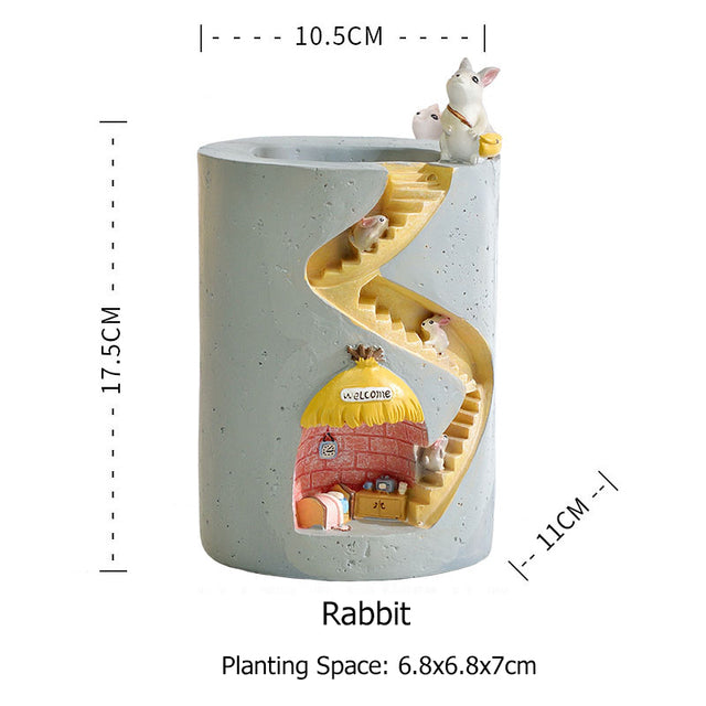 Creative Animal Resin Flower Pot for Succulents