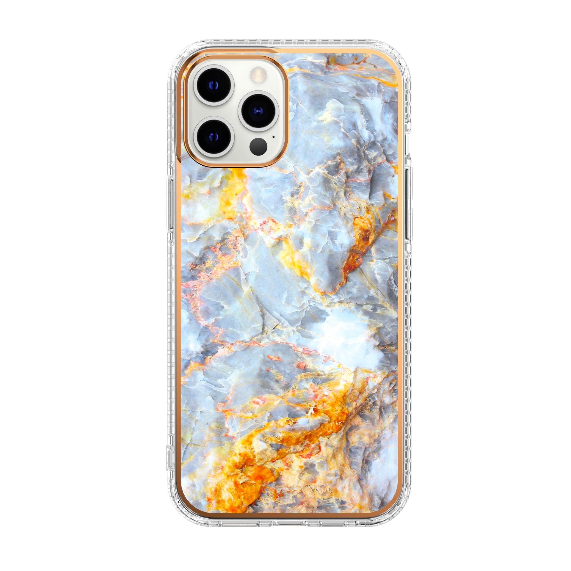 Mosaic Marble Pattern Floral Transparent Phone Case